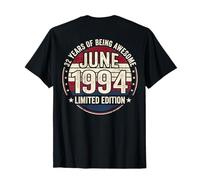 (Auf der Rückseite) Vintage 32 Geburtstag Dekorationen Männer 32 Jahre 1994 32 T-Shirt