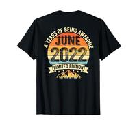 (auf der Rückseite) Vintage 4 Geburtstagsdekorationen Männer 4 Jahre 2022 4 T-Shirt