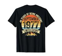 (Auf der Rückseite) Vintage 49 Geburtstag Dekorationen Männer 49 Jahre 1977 49 T-Shirt