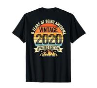 (auf der Rückseite) Vintage 6 Geburtstag Dekorationen Männer 6 Jahre 2020 6 T-Shirt