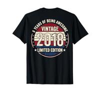 (Auf der Rückseite) Vintage 8 Geburtstag Dekorationen Männer 8 Jahre 2018 8 T-Shirt
