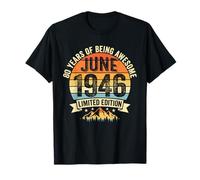 (Auf der Rückseite) Vintage 80 Geburtstag Dekorationen Männer 80 Jahre 1946 80 T-Shirt