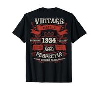 (auf der Rückseite) Vintage 92. Geburtstag Dekorationen 1934 92 Geburtstag T-Shirt