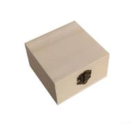Aufbewahrungsbox aus Holz, 10 x 10 x 6 cm, Vintage-Stil, Flip-Top-Organizer mit Metallschnalle, Naturholz-Schmuckkoffer für Zuhause, Schreibtischregal (Holz, 10 x 10 x 6 cm)
