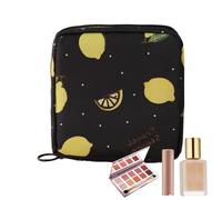 Aufbewahrungstasche für Sanitärhandtücher - kompakter Organizer mit diskreten Design, Aufbewahrungstasche für Hygieneartikel für Damen, für Reisen, Schulspind, Badezimmer, Black Lemon, Se référer au