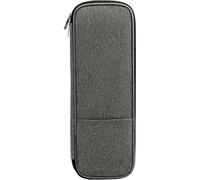 Aufbewahrungstasche für Stricknadeln, lange Nadeln und lange tunesische Häkelnadeln, Reißverschluss-Tragetasche mit doppellagigen Taschen (grau)