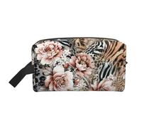 Aufbewahrungstasche mit rotem Leopardenmuster, Kulturbeutel, Kosmetiktasche, Schreibwaren-Tasche, Reisetasche, tägliche Aufbewahrungstasche, weiß, Einheitsgröße