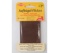 Kleiber 30 x 6 cm Extra weiches, feines Baumwollausbesserungsband zum Aufbügeln, Dunkelbraun