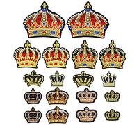 Aufbügler zum Aufbügeln mit Krone, 18 Stück, DIY-Kronen-Stickerei-Aufnäher, niedliche Aufnäher, dekorative Aufnäher für Jacken, Hüte