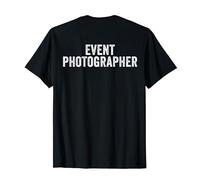 Aufdruck des Eventfotografen auf der Rückseite, Schriftzug auf der Rückseite T-Shirt