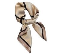 Aufeel 100% reine Maulbeerseide, quadratischer Schal für Haare, 68 x 68 cm, für Damen, Seide, Halstuch, Check Fashion, Small