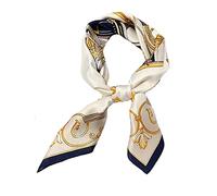 Aufeel 100% Reiner Maulbeerseide Quadratischer Schal für Haare-68,6 x 68,6 cm- Damen Seide Halstuch Kopftuch Schal, S