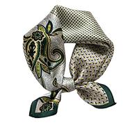 Aufeel Damen-Halstuch aus 100 % reiner Maulbeerseide, klein, quadratisch, Seide, Kopftuch, ca. 53 x 53 cm, Grün (Army Green), Small