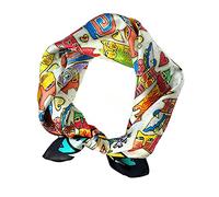 Aufeel Damen-Halstuch aus 100 % reiner Maulbeerseide, klein, quadratisch, Seide, Kopftuch, ca. 53 x 53 cm, Hunde, Small