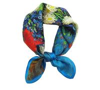 Aufeel Damen-Halstuch aus 100 % reiner Maulbeerseide, klein, quadratisch, Seide, Kopftuch, ca. 53 x 53 cm, Rose, Small