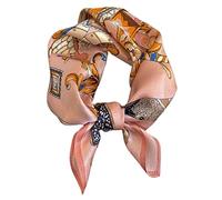 Aufeel Damen-Schal aus 100 % reiner Maulbeerseide, klein, quadratisch, Halstuch für Damen, Seiden-Kopftuch, 53,3 x 53,3 cm, Pink Romance, Small