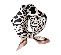 Aufeel Damen-Halstuch aus 100% reiner Maulbeerseide, klein, quadratisch, Seide, Kopftuch, ca. 53 x 53 cm, Streifen, Small