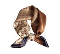 Aufeel Halstuch, 100% echte Maulbeerseide, klein, quadratisch, 53,3 cm, leichtes Kopftuch, bedruckt, in Geschenkverpackung, Kupfer, Small