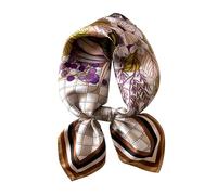 Aufeel Quadratischer Schal aus 100 % reiner Maulbeerseide, 68,6 x 68,6 cm, Damen-Halstuch, Kopftuch, Bouquet, Medium