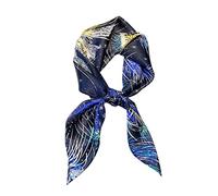 Aufeel Quadratischer Schal aus 100 % reiner Maulbeerseide, 68,6 x 68,6 cm, Damen-Halstuch, Kopftuch, Feuerwerk, S