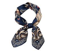 Aufeel Quadratischer Schal aus 100 % reiner Maulbeerseide, 68,6 x 68,6 cm, Damen-Halstuch, Kopftuch, S