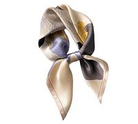 Aufeel Quadratischer Schal aus 100 % reiner Maulbeerseide, 68,6 x 68,6 cm, Damen-Halstuch, Kopftuch, Vintage Floral, S