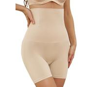 Auffortria Shapewear Damen Bauchweg Unterhose Hohe Taille Miederhose Figurformend Bauchkontrolle Oberschenkel Stark Formende Unterwäsche Miederpant (Medium, Beige)