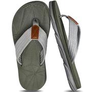 AUFIKR Herren Flip Flops, Beach Sandalen Surfen Zehentrenner SommerschuheLeder String Sandalen Kissen Slip auf Hausschuhe