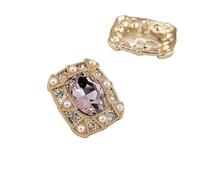 Aufnähbare Strassknöpfe, Strass-Ösenknopf, mehrfarbig, 24 x 20 mm, 4 Stück(Pink)