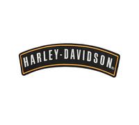 Aufnäher 10" Harley Davidson Backer Patch Schwarz Orange Weiß ca. 25,4 x 8,9 cm ca. 25,4 x 8,9 cm schwarz orange weiß