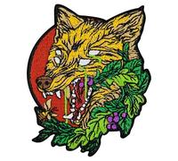 Aufnäher, bestickt, Design: Der vieräugige Fuchs, zum Aufbügeln oder Aufnähen