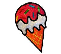Aufnäher/Bügelbild - Eis Eiscreme Sommer Kinder - bunt - 8,3 x 4,7 cm - Patch Aufbügler Applikationen zum aufbügeln Applikation Patches Flicken