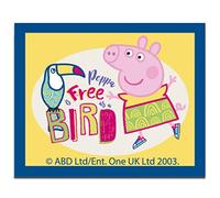 Aufnäher/Bügelbild - Peppa Wutz Free as a Bird - gelb - 7,7 x 6,2 cm - by Entertainment One © Patch Aufbügler Applikationen zum aufbügeln Applikation Patches Flicken