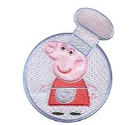 Aufnäher/Bügelbild - Peppa Wutz 'Köchin' - grau - 6,3 x 8,3 cm - by Entertainment One © Patch Aufbügler Applikationen zum aufbügeln Applikation Patches Flicken