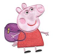 Aufnäher/Bügelbild - Peppa Wutz 'Rucksack' - rot - 6,0 x 7,0 cm - by Entertainment One © Patch Aufbügler Applikationen zum aufbügeln Applikation Patches Flicken
