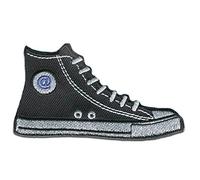 Aufnäher/Bügelbild - Sneakers Schuhe - mehrere Farben auswählbar 4,5 x 8,0 cm - by catch-the-patch® Patch Aufbügler Applikationen zum aufbügeln Applikation Patches Flicken, Farbe:schwarz