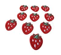 Aufnäher for Aufbügeln, 10 Stück süße Stickerei-Mini-Erdbeer-Aufnäher for Aufbügeln for Jeans, DIY-Kleidungszubehör