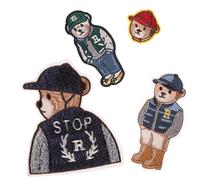 -Aufnäher für Kleidung - 4 Stück Polyester-Vliesstoff, Cartoon-Stickerei-Applikation, Kleidungsaufnäher | Perfekt für Jacken, T-Shirts, Jeans, Hüte, Taschen, Schuhe, Kleidung, DIY, Kinderaccessoi