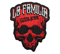 Aufnäher La Familia Godless Patch Death Skull Black Crime Oldschool Aufbügler