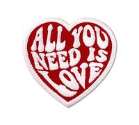 Aufnäher mit All You Need is Love, bestickt, 7,6 x 7,1 cm