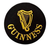 Aufnäher mit Guinness-Harfen-Logo, 7,6 cm, bestickt, zum Aufbügeln oder Aufnähen, St. James Gate, Brauerei-Wappen, Dublin, Irland, Reisen, irisches Souvenir, Emblem, DIY-Geschenk
