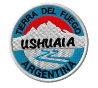 Aufnäher mit Tierra de Fuego, Argentinien, 8,9 cm, Ushuaia_Aufbügler, Reise, Chile, Souvenir, Emblem, Urlaub, DIY, Rucksack, Geschenkflicken