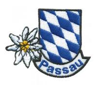 Aufnäher - PASSAU Edelweiss Rauten - 00058 - Gr. ca. 6,5cm x 6cm