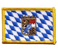 Aufnäher Patch Flagge Deutschland Bayern mit Wappen - 8 x 6 cm