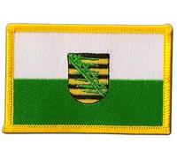 Flaggenfritze Aufnäher Patch Flagge Deutschland Sachsen - 8 x 6 cm