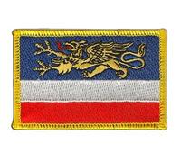 Flaggenfritze Aufnäher Patch Flagge Deutschland Stadt Rostock - 8 x 6 cm