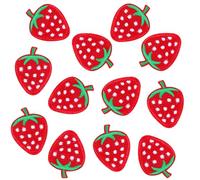 Aufnäher zum Aufbügeln 12 Stück Patches zum Aufbügeln Aufnäher Erdbeere Bügel Patches Buegelbilder Bestickte Applikation Bügelbilder für Textilien Kleidung Hosen Jeans Hüte DIY Rucksack