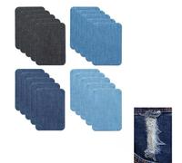 Aufnäher zum Aufbügeln, 12 Stück, verschiedene Blautöne, Größe 7,5 cm x 10,5 cm, für Reparatur und Dekoration von Kleidung, sehr widerstandsfähiger Schmelzkleber