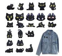 Aufnäher zum Aufbügeln, 23 Stück, verschiedene schwarze Hüte | Bügelflicken für Kleidung, Jacken, für Anfänger und Profis, Pullover, Handtaschen, Fäustlinge und Jeans