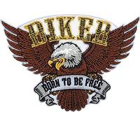 Aufnäher zum Aufbügeln, Inch Born To Be Free Biker Adler - Biker Patch - Aufnäher für T-schrt, Weste und Kleidung